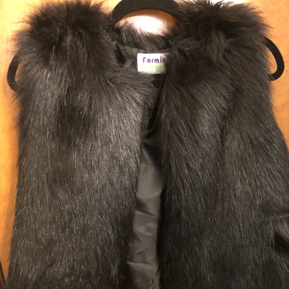Black Faux Fur Vest
